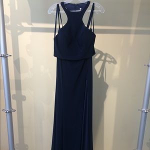 New! Navy blue, 2-piece, floor length dress